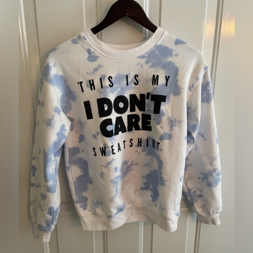 Wound Up White and Blue Statement Sweater